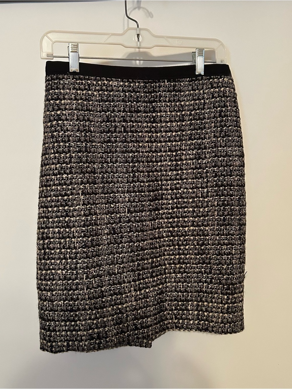 J. Crew Black & White Tweed Pencil Skirt